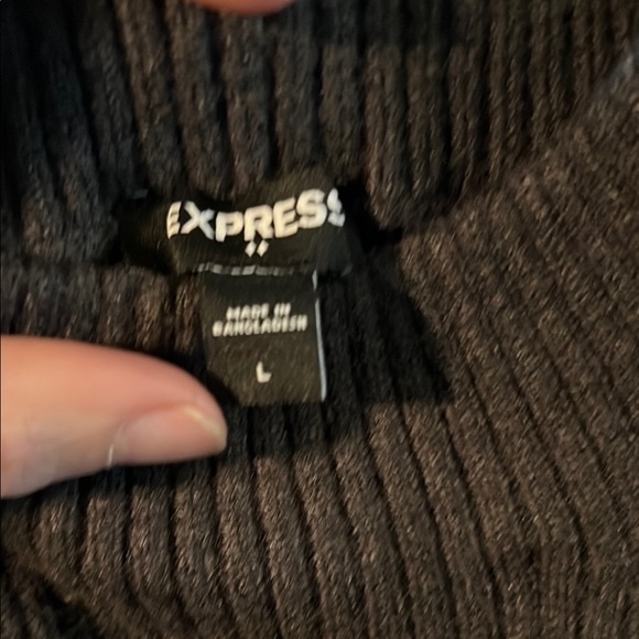 (2 for $25) Gray Sweater Dress with Mock Neck and an Exaggerated Bishop Sleeves - Picture 5 of 5